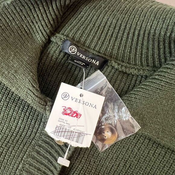 Versona NWT Green Collared Long Sleeve Knitted Sweater Dress Size Medium - Picture 7 of 11